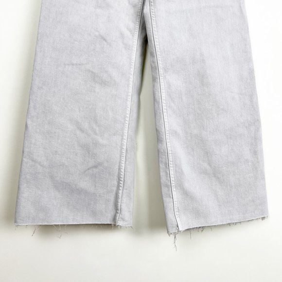 Zara Blogger Favorite Marine Straight High Waisted Flare Wide Leg Frayed Jeans - Picture 11 of 16